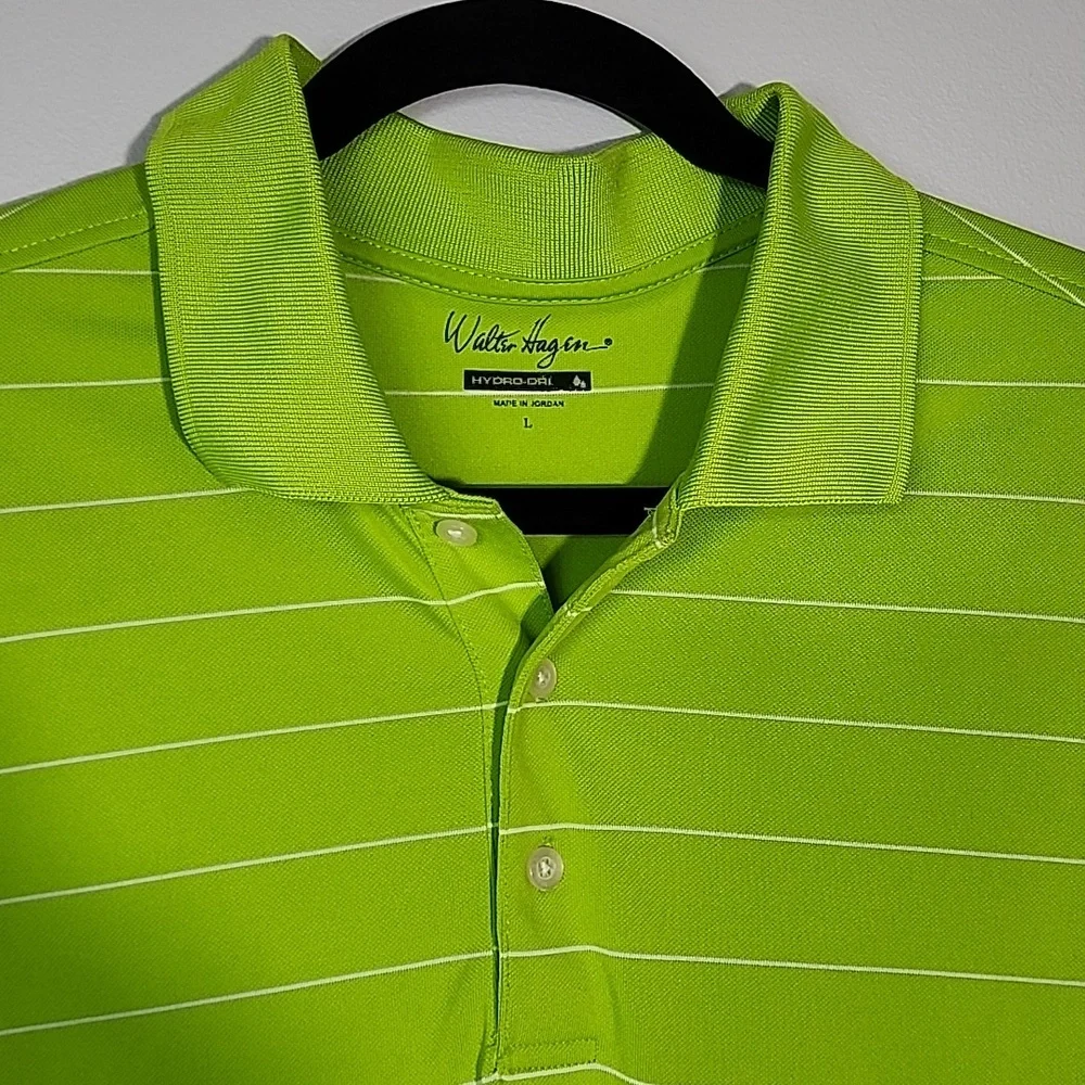Walter Hagen Mens Neon green Polo Golf Shirt Hydro Dri Large - Picture 3 of 5